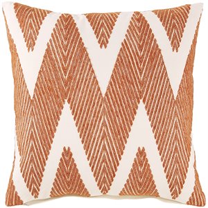 Ashley Furniture Carlina Chevron Throw Pillow in Orange and White