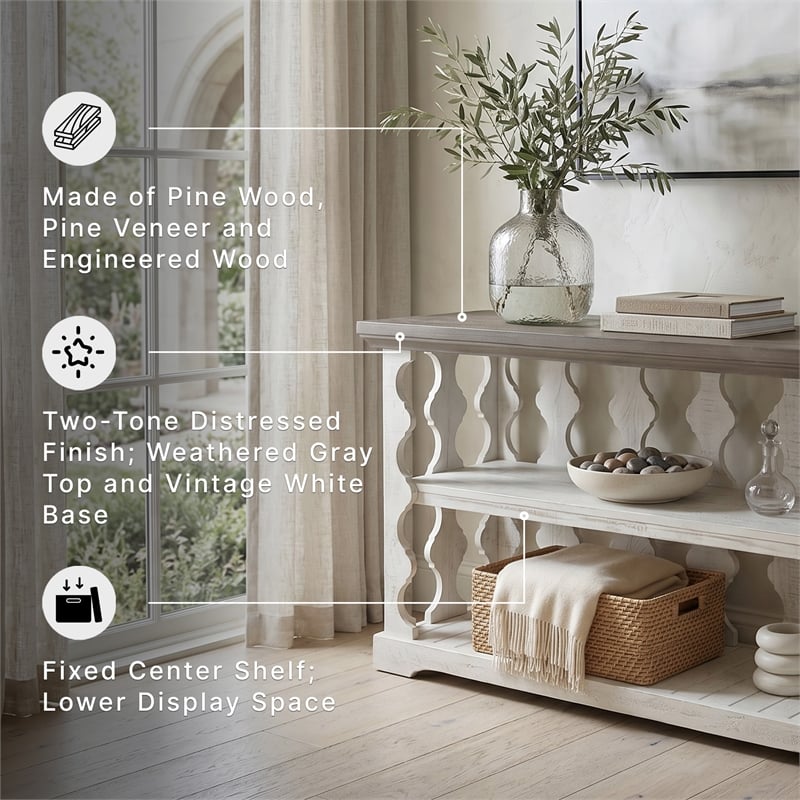 Signature Design by Ashley Havalance Console Table in Gray and White