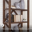 Ashley Furniture Baldridge 4 Shelf Crossbuck Bookcase in Rustic Warm Brown
