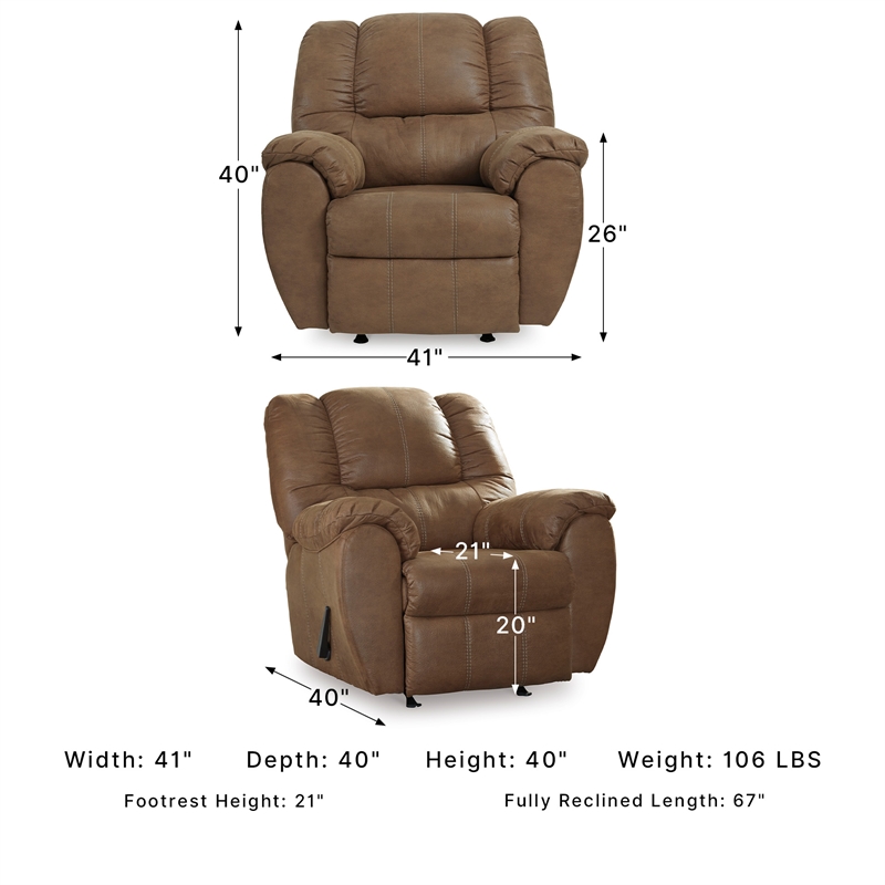 Signature Design by Ashley McGann Rocker Recliner in Saddle