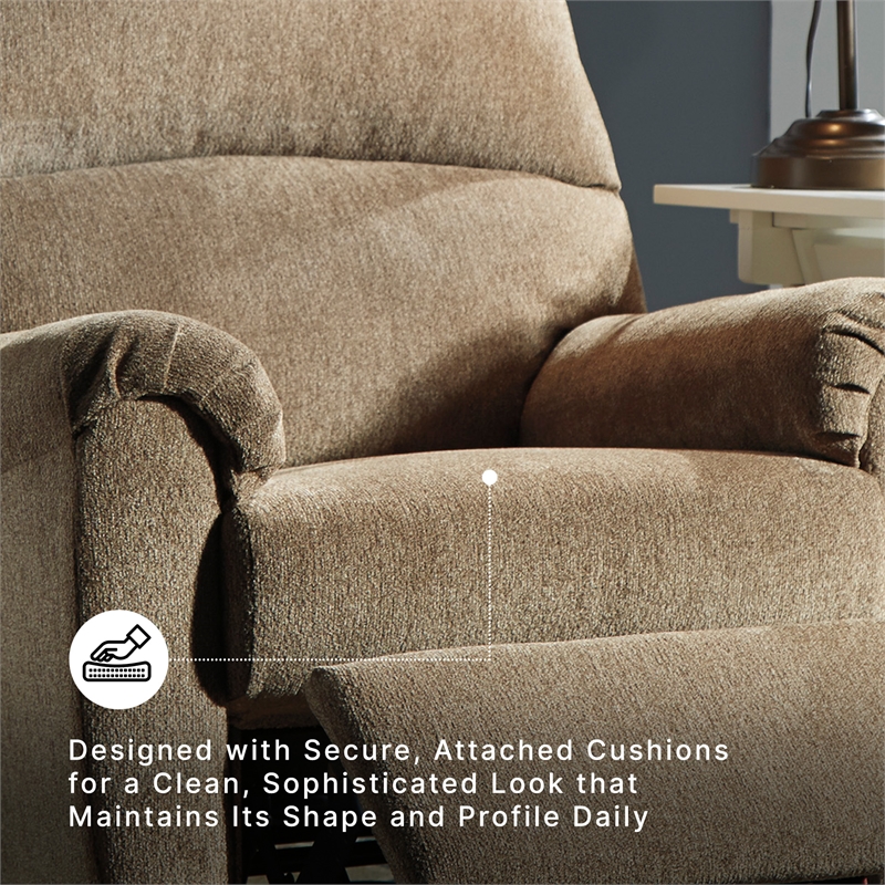 Signature Design by Ashley Nerviano Zero Wall Recliner in Mocha