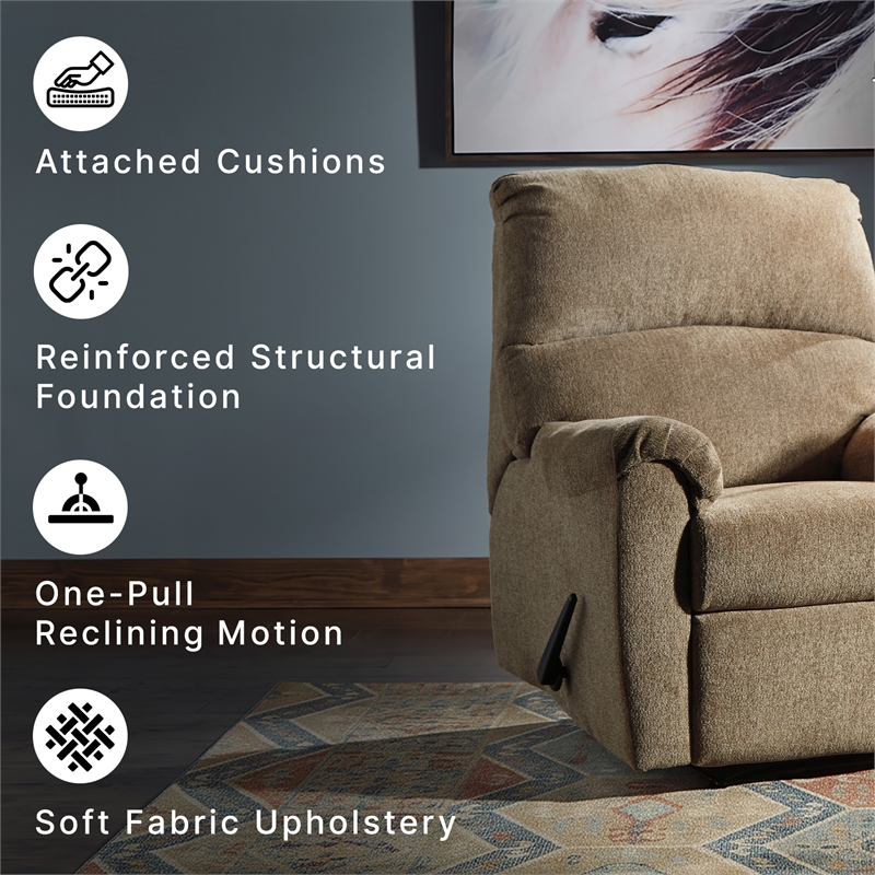 Signature Design by Ashley Nerviano Zero Wall Recliner in Mocha