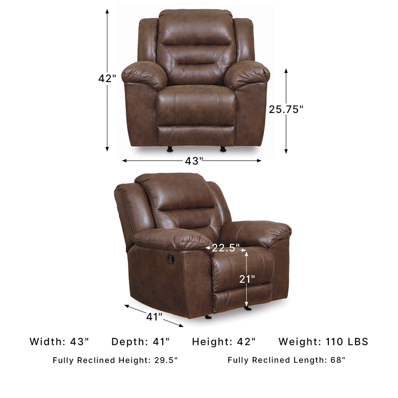 Signature Design by Ashley Stoneland Rocker Recliner in Chocolate