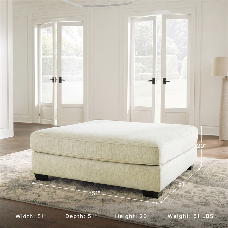 Signature Design by Ashley Rawcliffe Oversized Accent Ottoman in Parchment