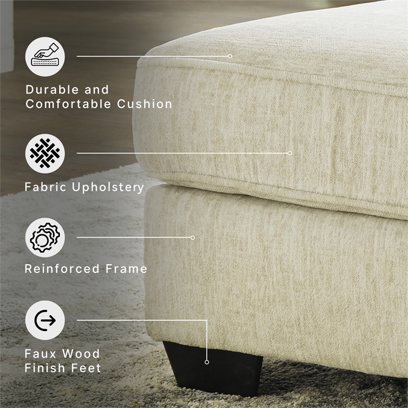 Signature Design by Ashley Rawcliffe Oversized Accent Ottoman in Parchment
