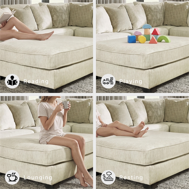 Signature Design by Ashley Rawcliffe Oversized Accent Ottoman in Parchment
