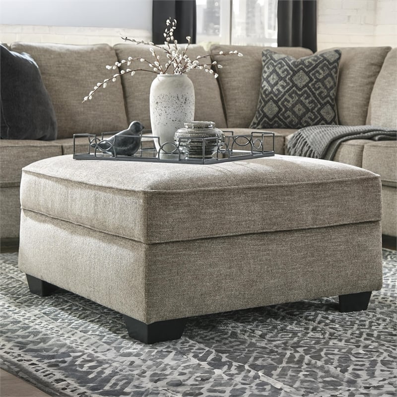 Signature Design by Ashley Bovarian Ottoman with Storage in Stone