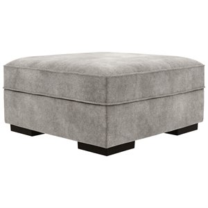 Ashley Furniture Bardarson Fabric Upholstered Ottoman with Storage in Silver