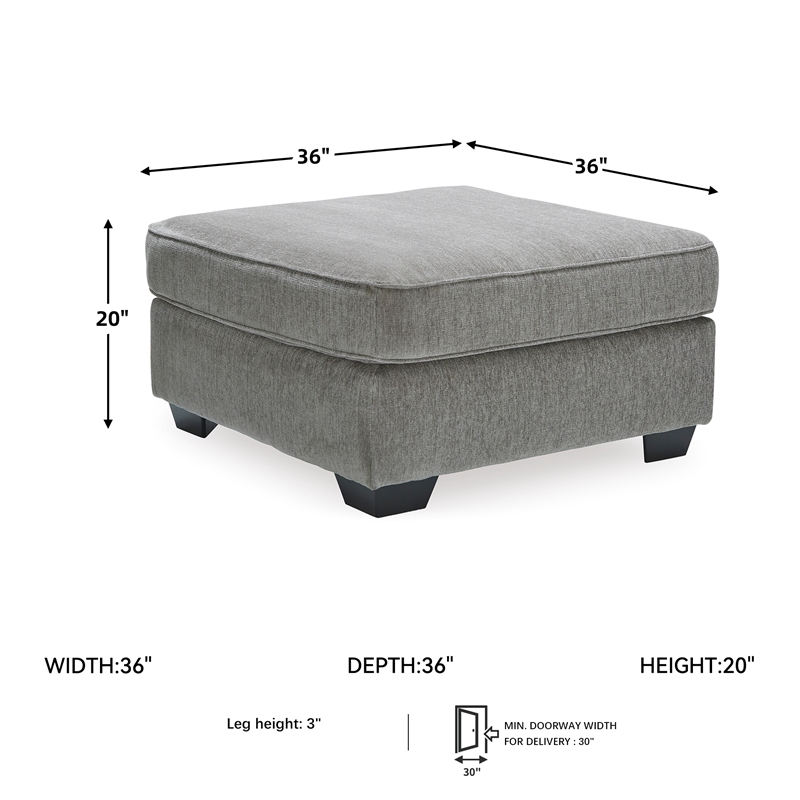 Signature Design by Ashley Altari Oversized Accent Ottoman in Alloy