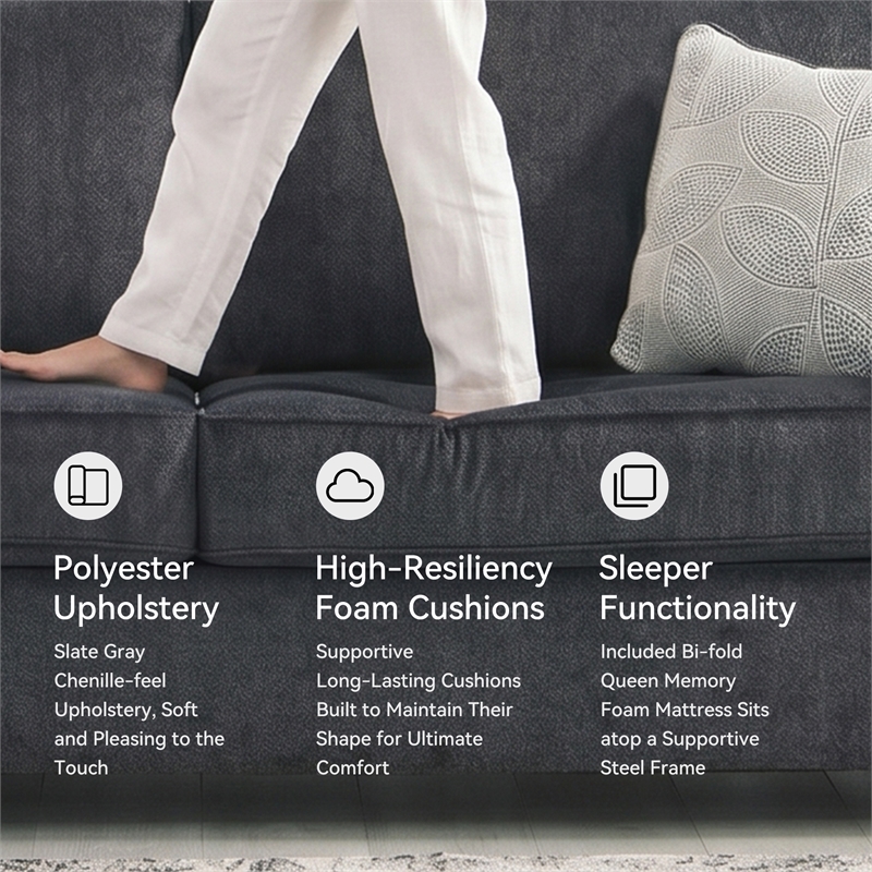 Signature Design by Ashley Altari Queen Sleeper Sofa in Slate