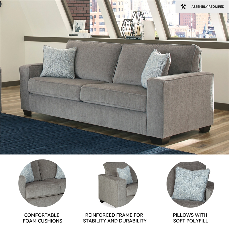 Signature Design by Ashley Altari Queen Sleeper Sofa in Alloy