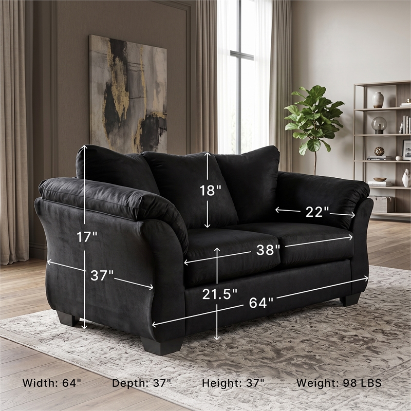 Signature Design by Ashley Darcy Loveseat in Black