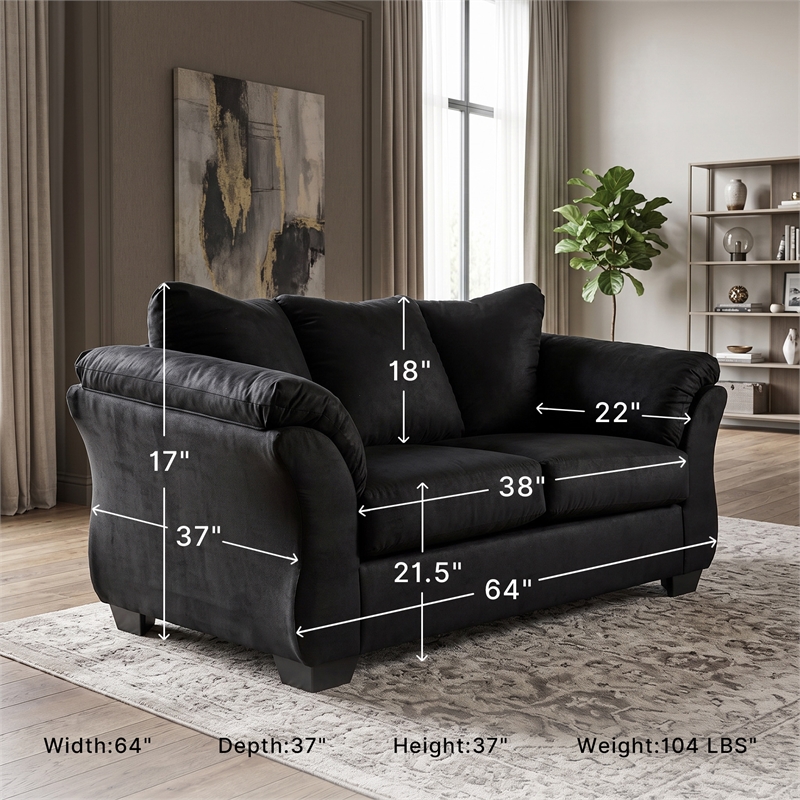 Signature Design by Ashley Darcy Loveseat in Black