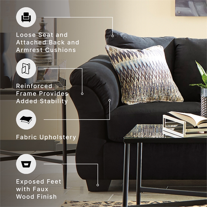 Signature Design by Ashley Darcy Loveseat in Black