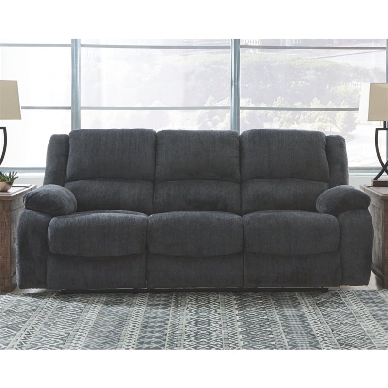 Signature Design by Ashley Draycoll Reclining Sofa in Slate