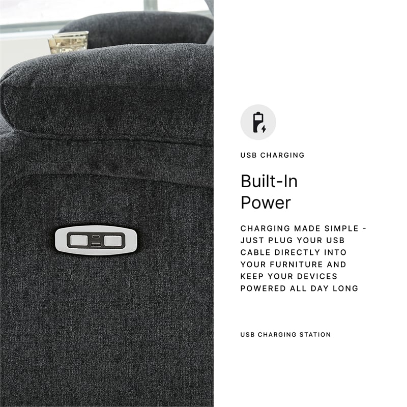 Signature Design by Ashley Draycoll Power Reclining Loveseat in Slate