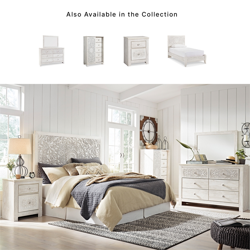 Signature Design by Ashley Paxberry 6 Drawer Dresser in Whitewash