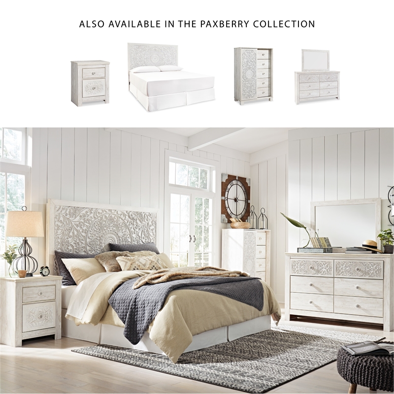 Signature Design by Ashley Paxberry 6 Drawer Dresser in Whitewash