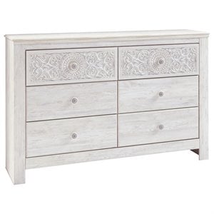 Signature Design by Ashley Paxberry 6 Drawer Dresser in Whitewash