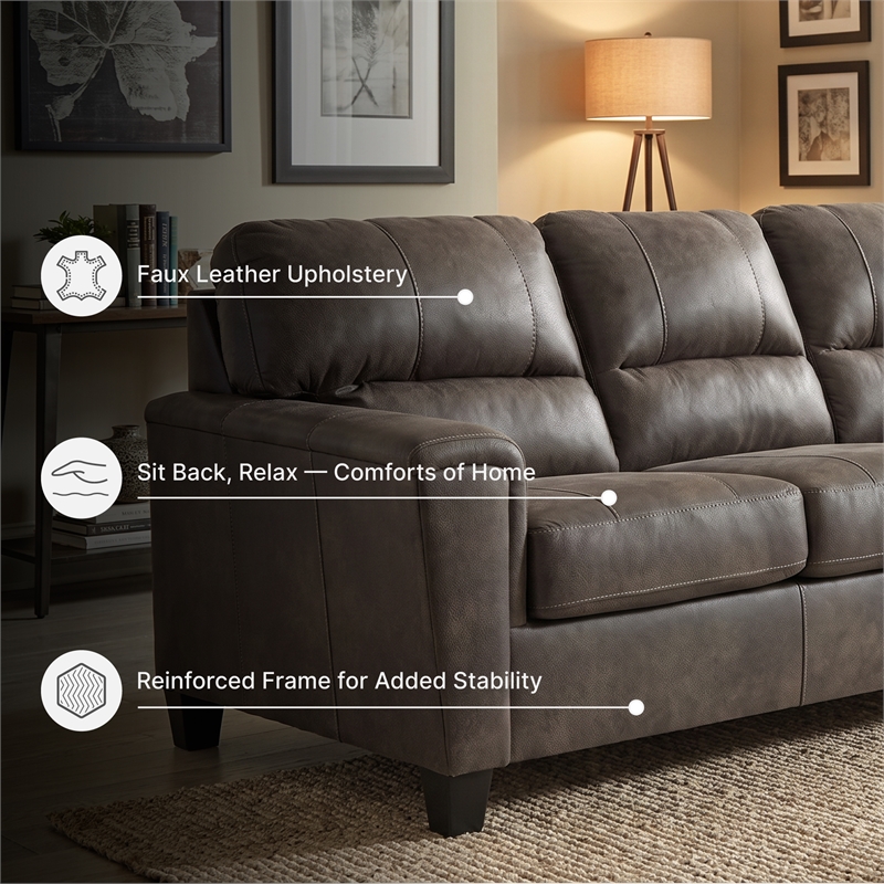 Signature Design by Ashley Navi Queen Sleeper Sofa in Smoke