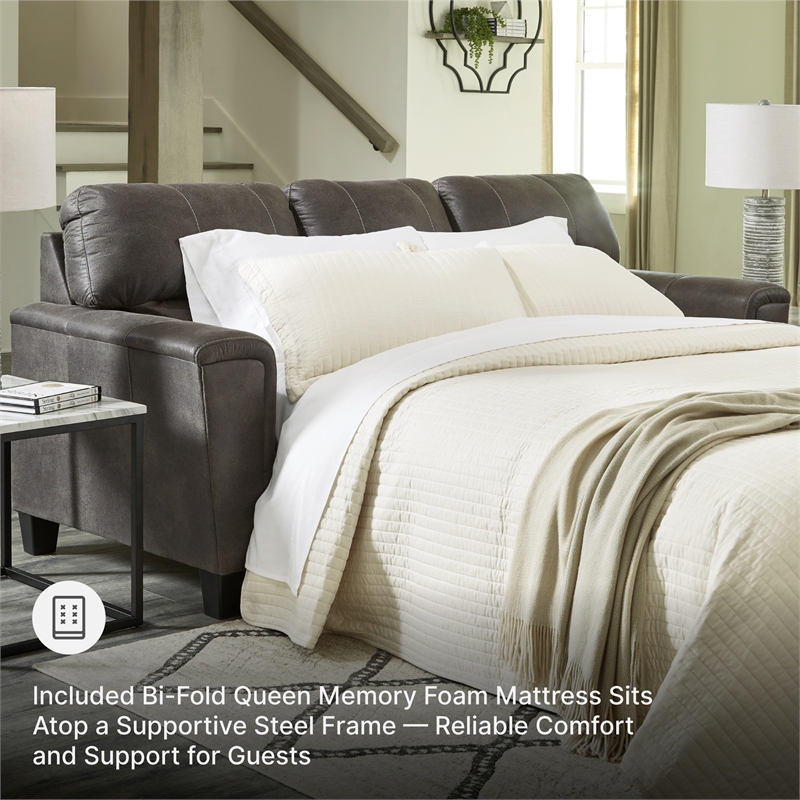 Signature Design by Ashley Navi Queen Sleeper Sofa in Smoke