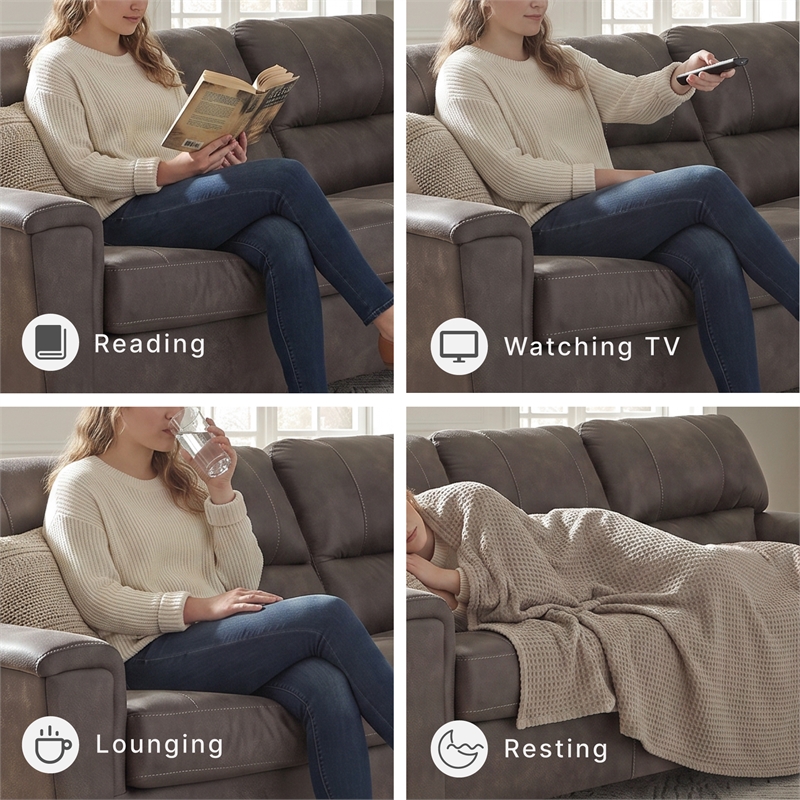 Signature Design by Ashley Navi Queen Sleeper Sofa in Smoke