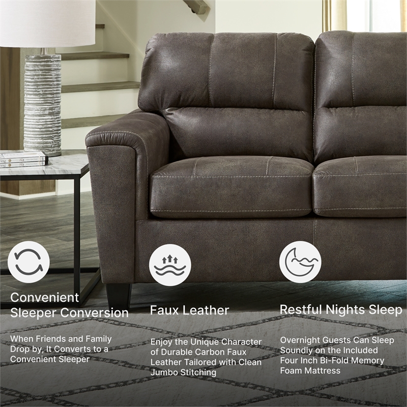 Signature Design by Ashley Navi Queen Sleeper Sofa in Smoke
