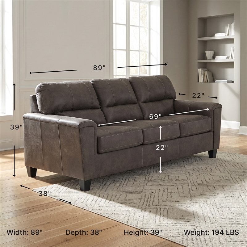 Signature Design by Ashley Navi Queen Sleeper Sofa in Smoke