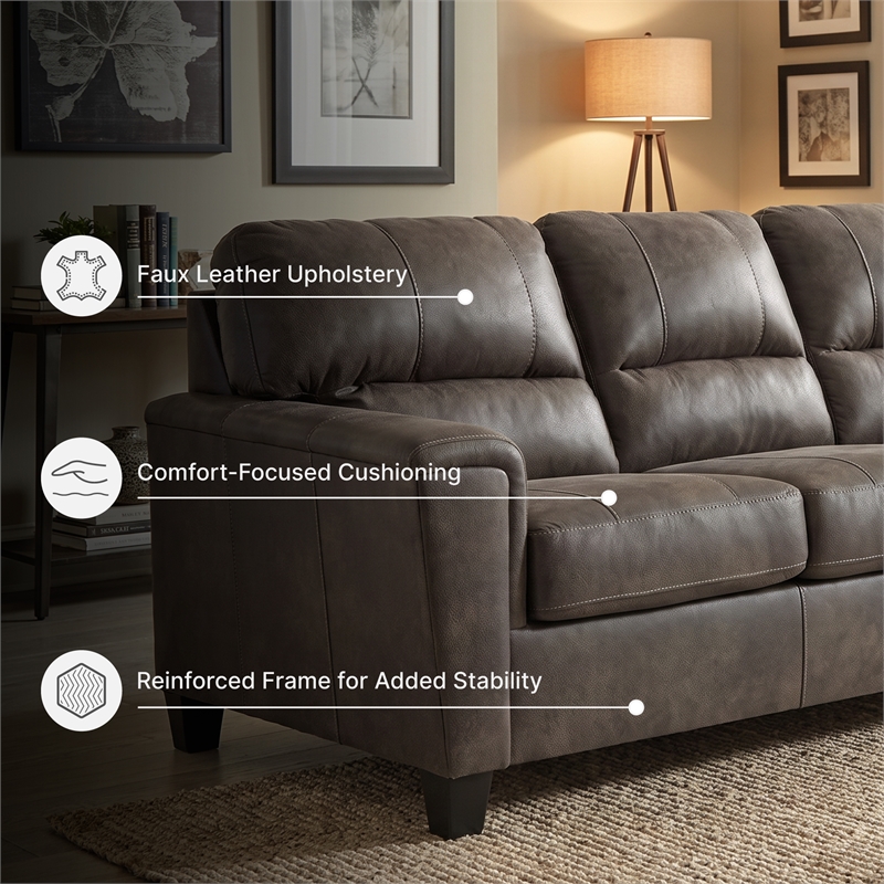 Signature Design by Ashley Navi Queen Sleeper Sofa in Smoke