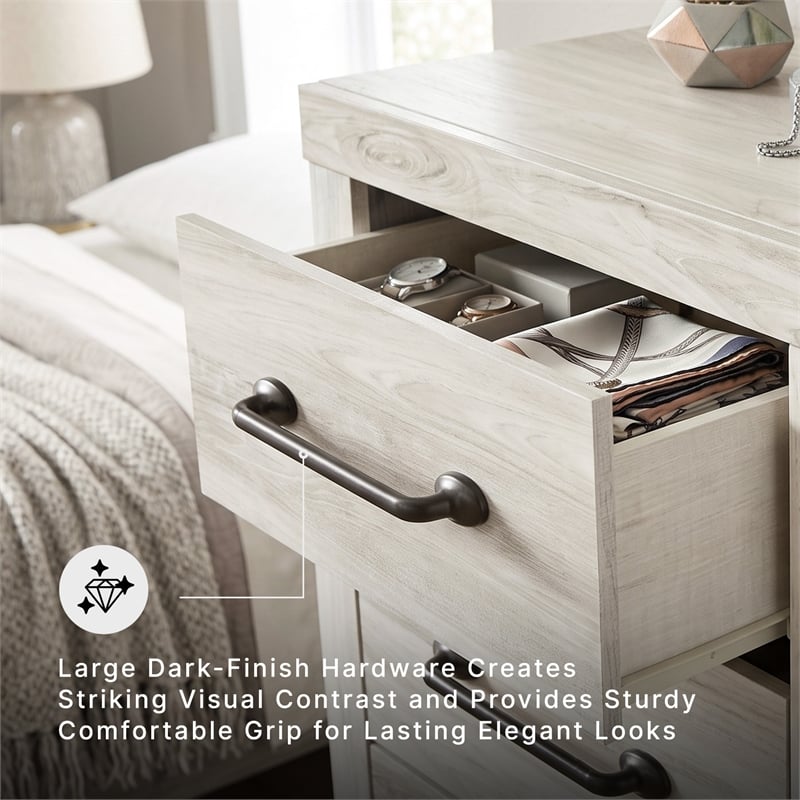 Signature Design by Ashley Cambeck Narrow 5 Drawer Chest in Whitewash