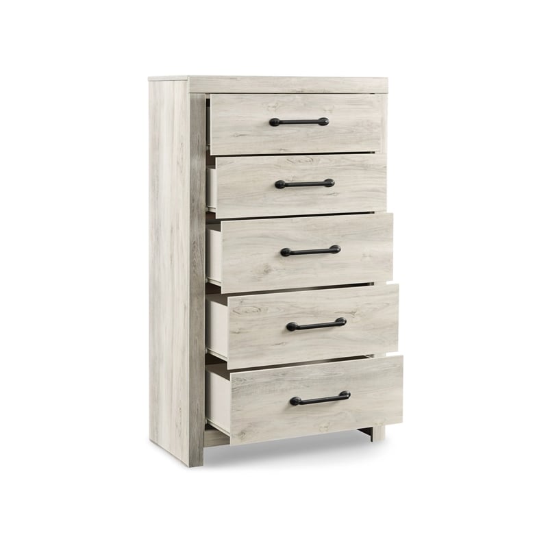 Signature Design by Ashley Cambeck 5 Drawer Chest in Whitewash