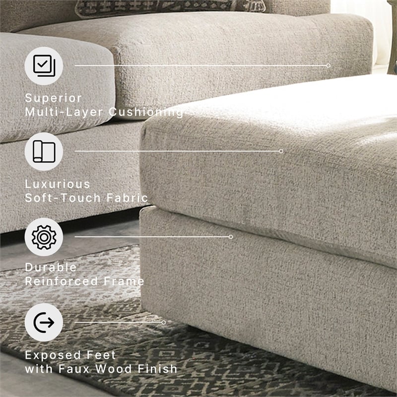 Signature Design by Ashley Soletren Oversized Accent Ottoman in Stone