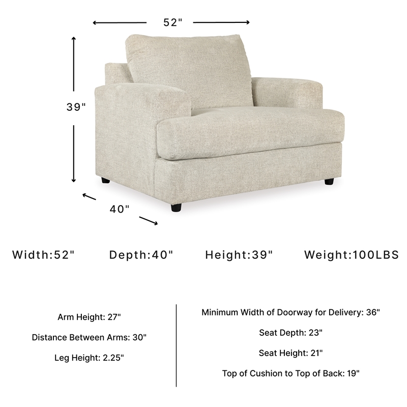 Signature Design by Ashley Soletren Oversized Accent Chair in Stone
