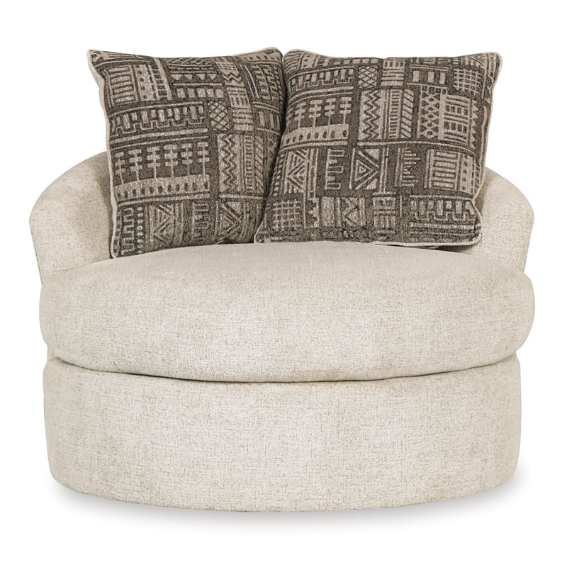 Signature Design by Ashley Soletren Swivel Accent Chair in Stone