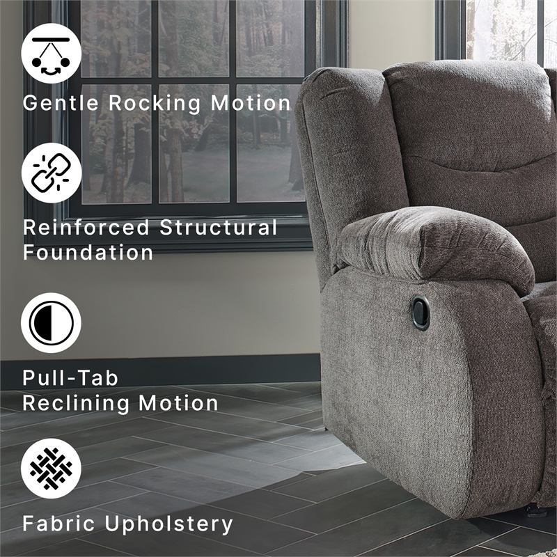 Signature Design by Ashley Tulen Rocker Recliner in Gray