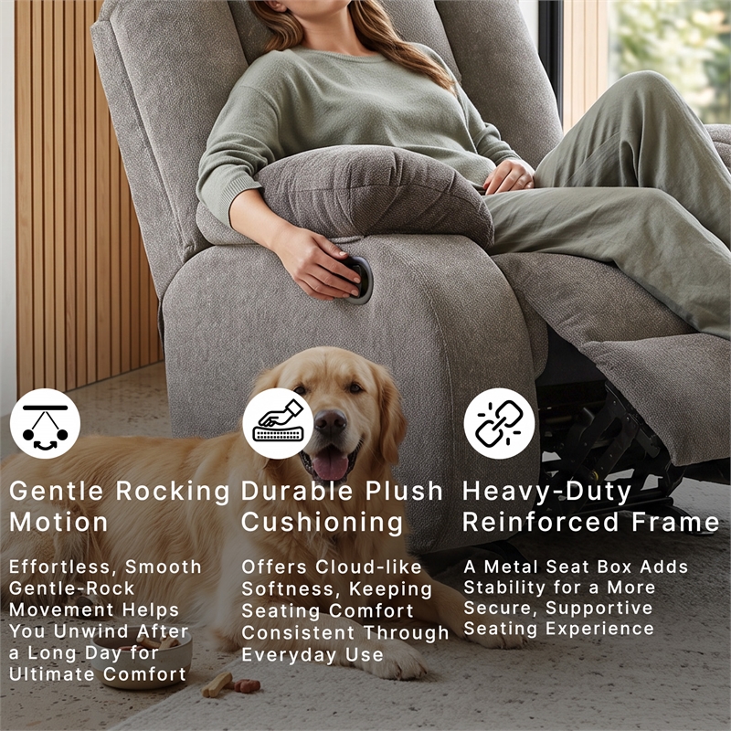 Signature Design by Ashley Tulen Rocker Recliner in Gray