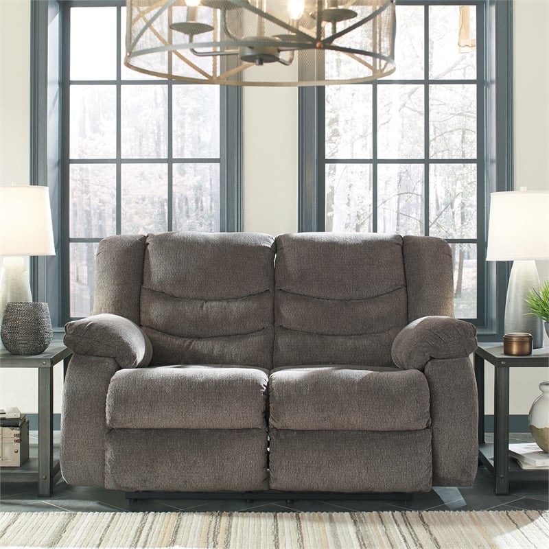 Signature Design by Ashley Tulen Reclining Loveseat in Gray