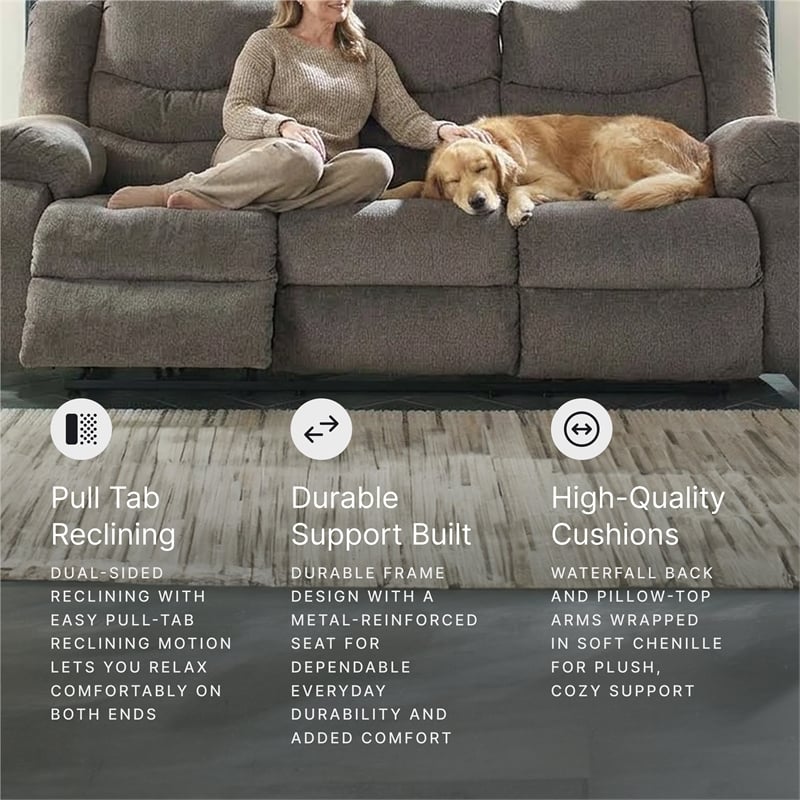 Signature Design by Ashley Tulen Reclining Sofa in Gray