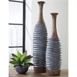 Signature Design by Ashley Blayze 2 Piece Vase Set in Antique Gray and Brown