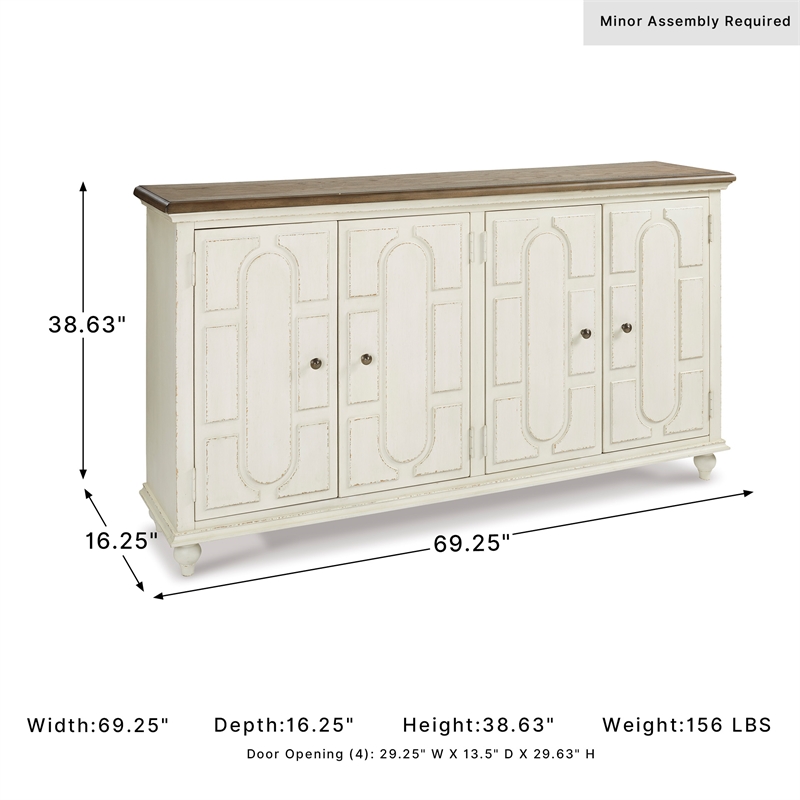 Signature Design by Ashley Roranville Accent Cabinet in Antique White