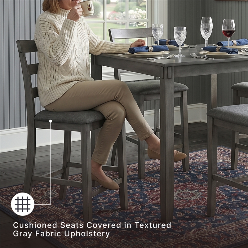 Signature Design by Ashley Bridson 5 Piece Square Dining Table Set in Gray