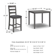 Signature Design by Ashley Bridson 5 Piece Square Dining Table Set in Gray
