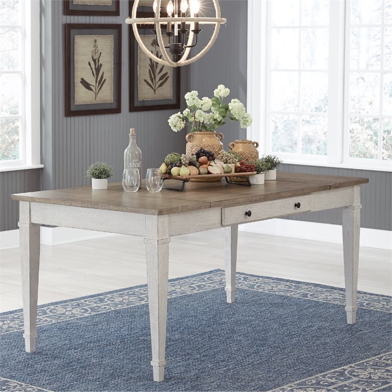 Signature Design by Ashley Skempton Dining Table in White and Light Brown