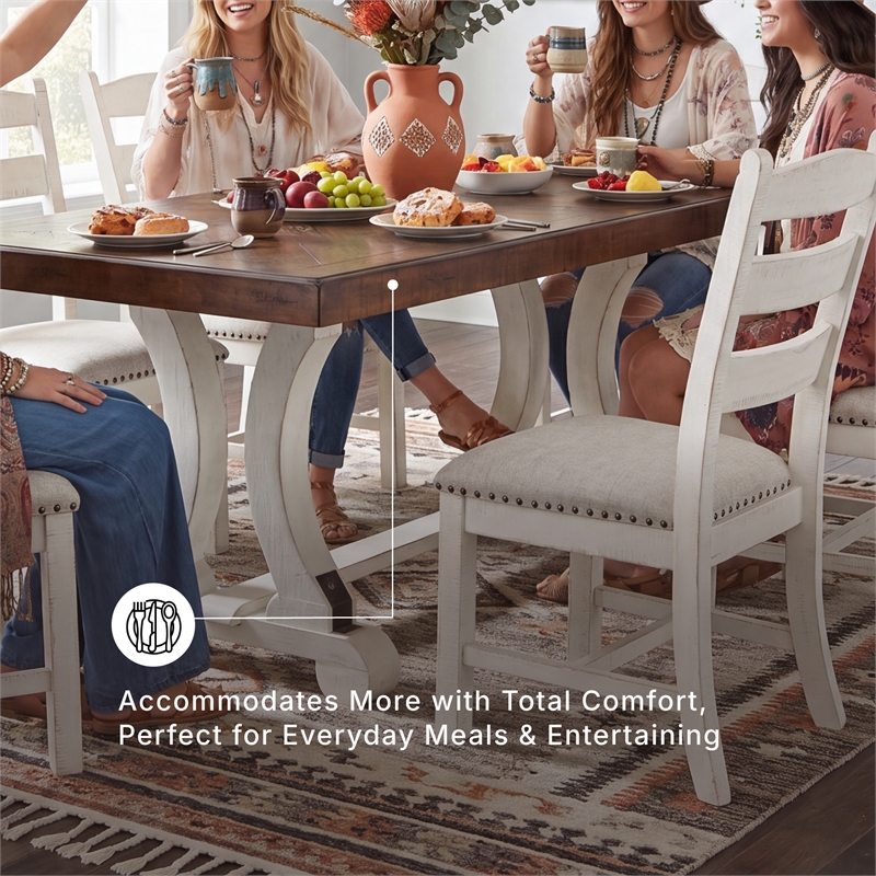 Signature Design by Ashley Valebeck Rectangular Dining Table in White and Brown