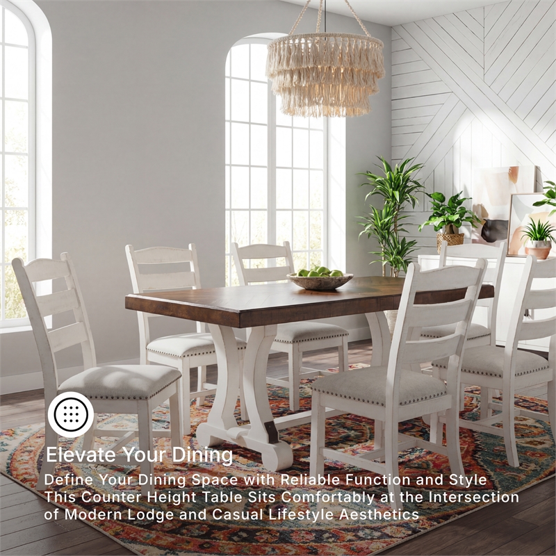 Signature Design by Ashley Valebeck Rectangular Dining Table in White and Brown