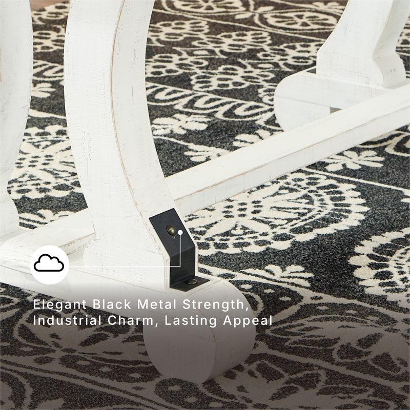 Signature Design by Ashley Valebeck Rectangular Dining Table in White and Brown
