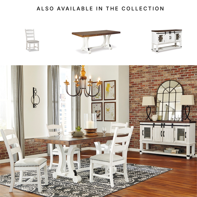 Signature Design by Ashley Valebeck Rectangular Dining Table in White and Brown