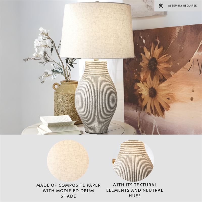 Signature Design by Ashley Layal Paper Table Lamp in Black