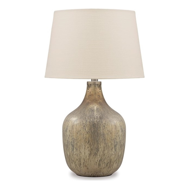 Signature Design by Ashley Mari Glass Table Lamp in Gray and Gold