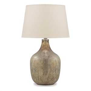 Signature Design by Ashley Mari Glass Table Lamp in Gray and Gold